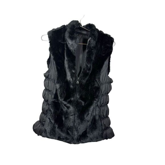 Black faux fur vest (warm and two sets of pockets) - Picture 4 of 9